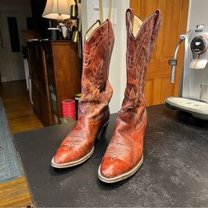 Vintage ACME Brown Leather Western Boots size 7 1/2 N